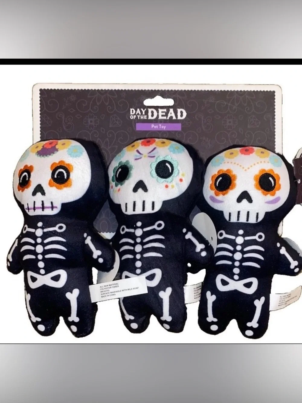 Day of the Dead Set Dog Toys Dia De Los Muertos Halloween Pet Toy